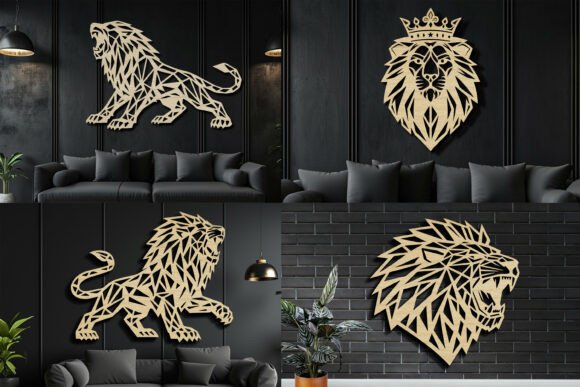 Download Laser Cut Lion Wall Art SVG Bundle - Premium Resources