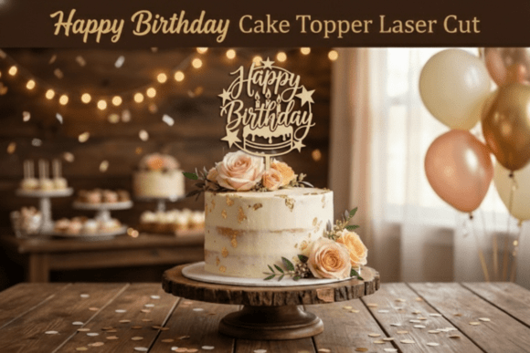 Download Happy Birthday Cake Topper SVG Cut File - Premium Resources