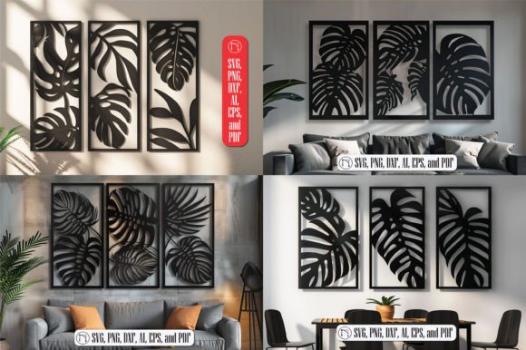 Download Laser Cut Monstera Wall Art SVG Bundle - Wall art svg bundle Collection