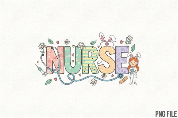 Download Nurse Easter PNG Bunny Letters Doodle - Premium Bundle