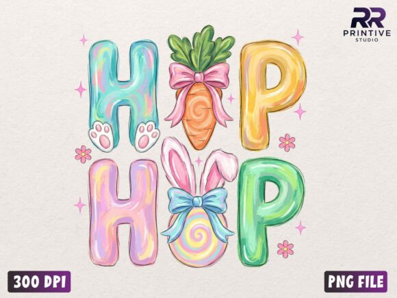 Download Easter Hop Bunny Letters PNG Sublimation - Premium Resources