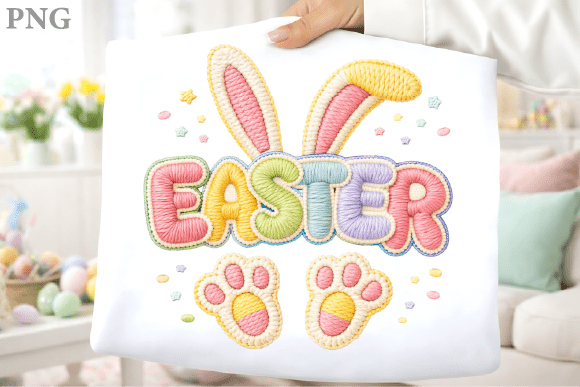 Download Faux Yarn Easter Bunny Letters PNG - Premium Bundle